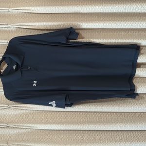 Men's XXL Under Armour Black Polo Logos on both sleeves